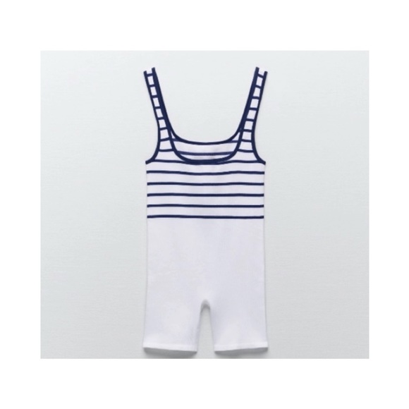 NWT Zara Limitless Contour Striped Playsuit - Picture 5 of 9